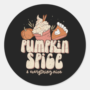 Pumpkin Gewürz und alles Nizza Fall Latte Coffe Runder Aufkleber