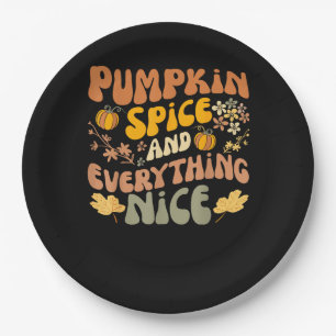 Pumpkin Gewürz und alles Nizza Fall Saison Herbst Pappteller