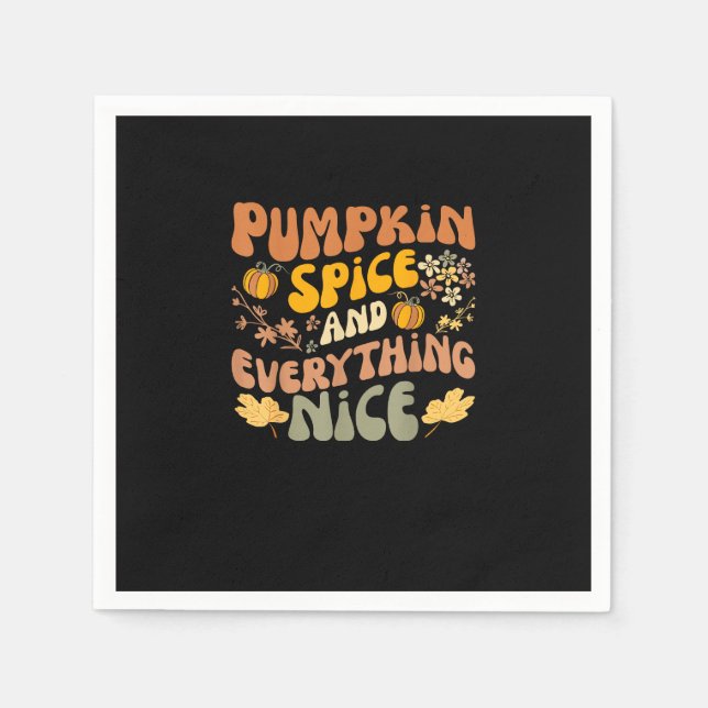 Pumpkin Gewürz und alles Nizza Fall Saison Herbst Serviette (Vorderseite)