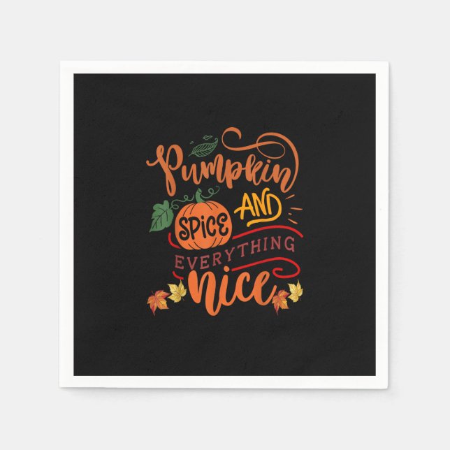 Pumpkin Gewürz und alles Nizza Fall Saison Vint Serviette (Vorderseite)