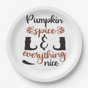 Pumpkin Gewürz und alles Nizza - Funny Herbst D Pappteller