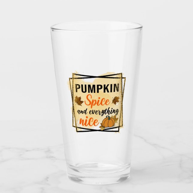 Pumpkin Gewürz und alles Nizza Glas (Vorderseite)