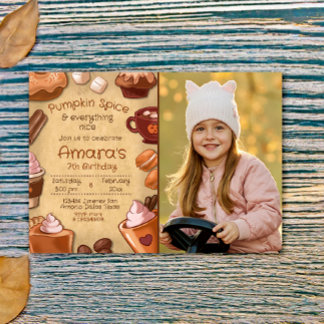 Pumpkin Gewürz und alles Nizza mit Foto Einladung