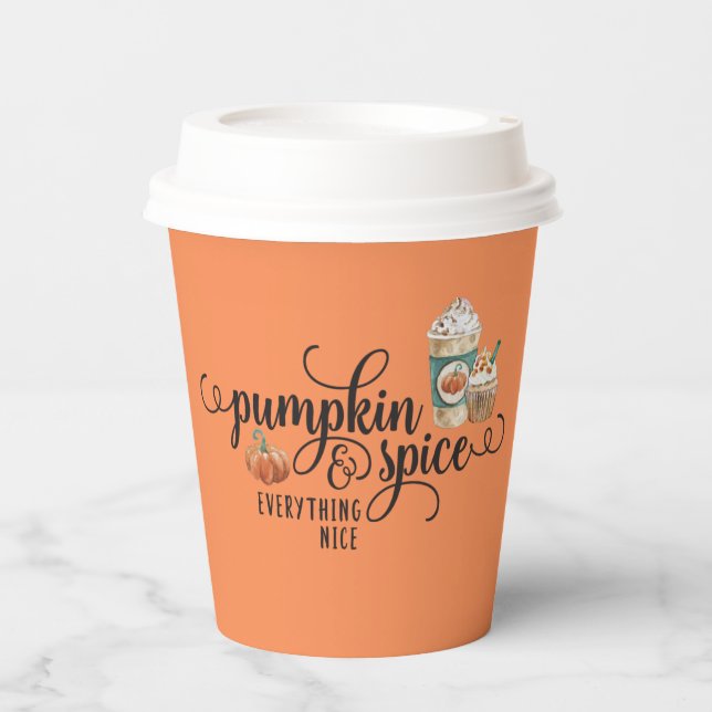 Pumpkin Gewürz und alles Nizza Pappbecher (Vorderseite)