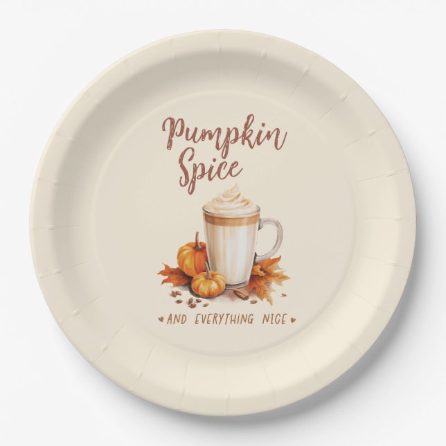 Pumpkin Gewürz und alles Nizza Pappteller (Vorderseite)