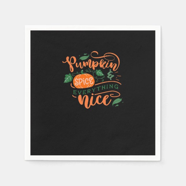 Pumpkin Gewürz und alles Nötige Herbst Desi Serviette (Vorderseite)