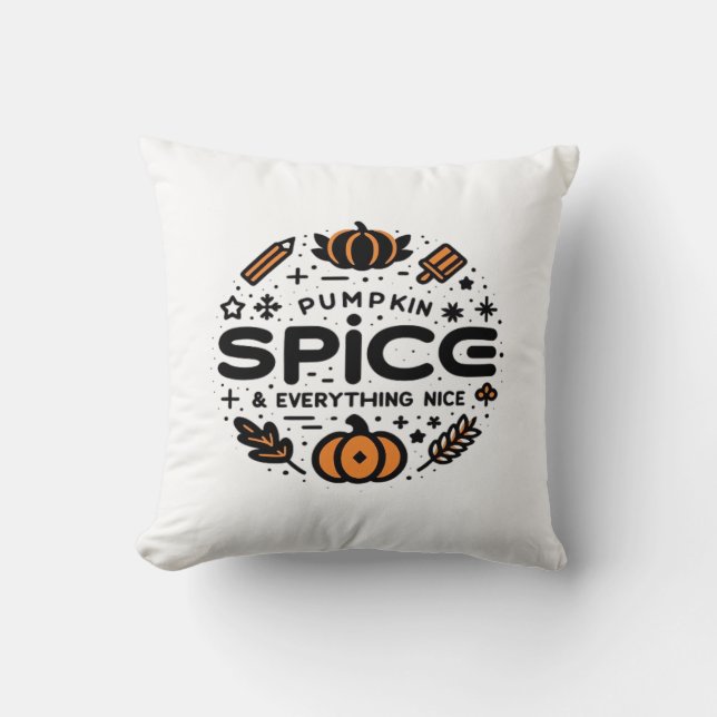 Pumpkin Gewürz und alles Nötige Trend Slogan Kissen (Vorderseite)