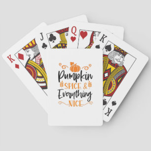 Pumpkin Gewürz und alles Nötige - Zitat Thanksgi Spielkarten