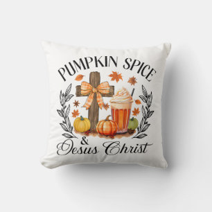 Pumpkin Gewürz und Jesus Christus Cross Pumpkin Ch Kissen