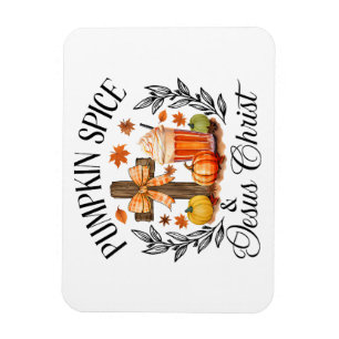 Pumpkin Gewürz und Jesus Christus Cross Pumpkin Ch Magnet