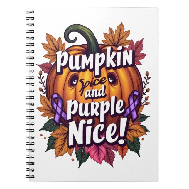 Pumpkin Gewürz und Lila Nice: Funny Fall Awarenes Notizblock (Vorderseite)