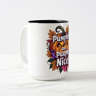 Pumpkin Gewürz und Lila Nice: Funny Fall Awarenes Zweifarbige Tasse