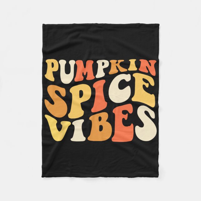 Pumpkin Gewürz Vibes Retro Autumn Vibes Fleecedecke (Vorderseite)