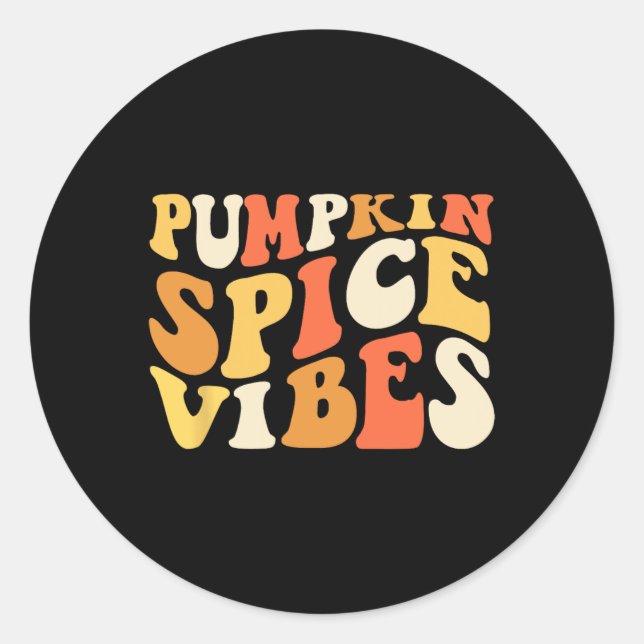 Pumpkin Gewürz Vibes Retro Autumn Vibes Runder Aufkleber (Vorderseite)