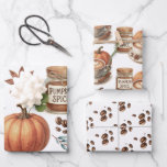 Pumpkin Gewürzcreme Geschenkpapier Set<br><div class="desc">Fügen Sie Ihren Geschenken einen festlichen Herbst-Flair mit diesen Kürbis-Gewürzblättern hinzu, die ein gemütliches illustriertes Design von Kürbissen, Zimtsticks, Latten und Kaffeebohnen bieten. Dieses Design eignet sich perfekt für ein Herbstthema, rustikale Feiern oder saisonales Brautparty und eignet sich hervorragend zum Packen von Gefälligkeiten, Erntedank- und Herbstgeschenken. Ob Kürbisgewürzpackung, Erntedank-Geschenkpackung oder...</div>