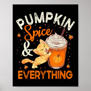 Pumpkin Gewürze Alles Katze Lover Niedlicher Herbs Poster
