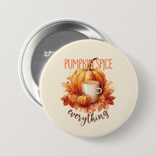 Pumpkin Gewürze alles - Latte & Herbstblätter Button