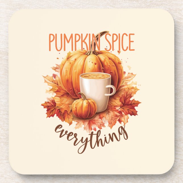 Pumpkin Gewürze alles - Latte & Herbstblätter Getränkeuntersetzer (Vorderseite)