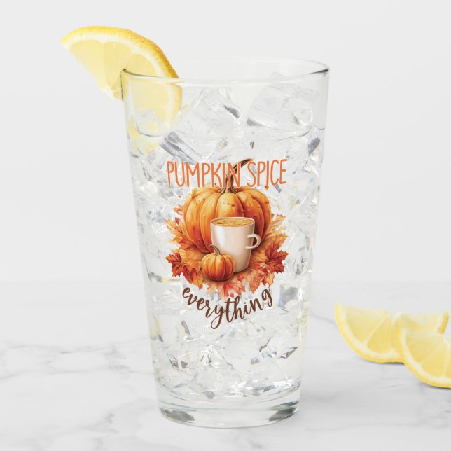 Pumpkin Gewürze alles - Latte & Herbstblätter Glas (Vorderseite Ice)