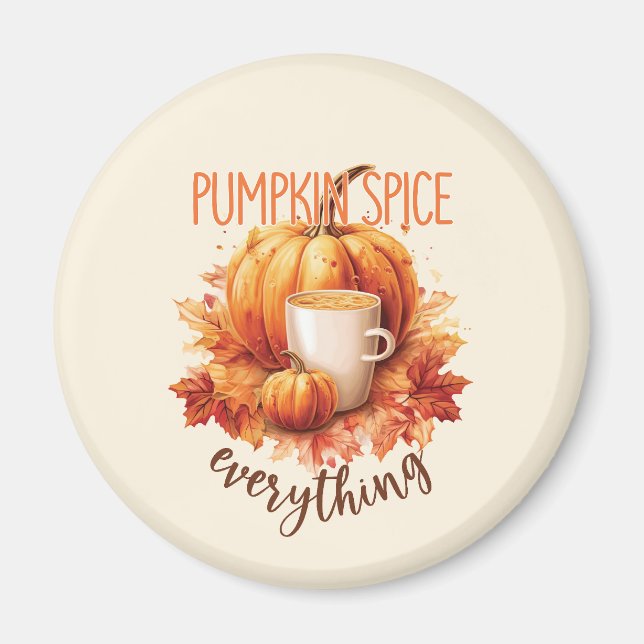 Pumpkin Gewürze alles - Latte & Herbstblätter Magnet (Vorne)
