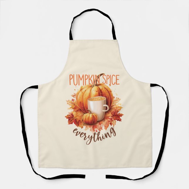 Pumpkin Gewürze alles - Latte & Herbstblätter Schürze (Vorderseite)