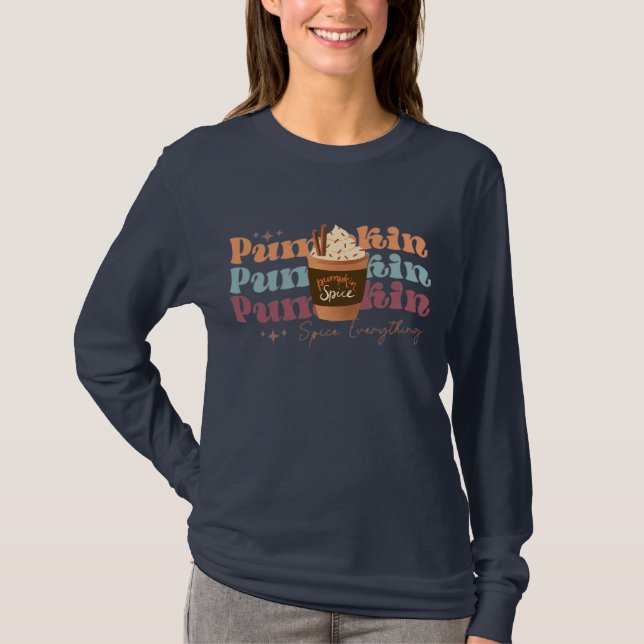 Pumpkin Gewürze alles, lustige Retro-Erntedank T-Shirt (Vorderseite)