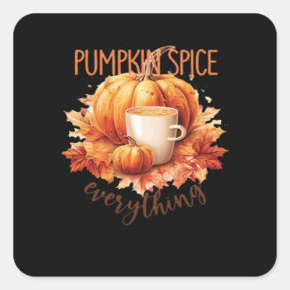 Pumpkin Gewürze Alles Word Kunst Quadratischer Aufkleber