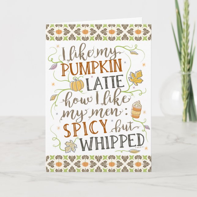 Pumpkin Gewürze Sonnenschein Latte Spaß Erntedank  Karte (Vorderseite)