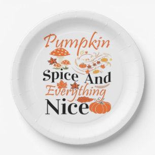 Pumpkin Gewürze und alles Gute Niedlich & Funny Me Pappteller