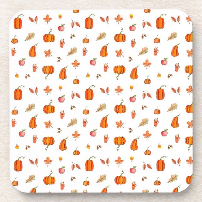 Pumpkin Gewürzfarbe Getränkeuntersetzer (Vorderseite)