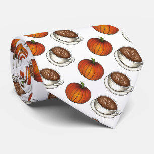 Pumpkin-Gewürzkaffee Latumn Herbst Krawatte