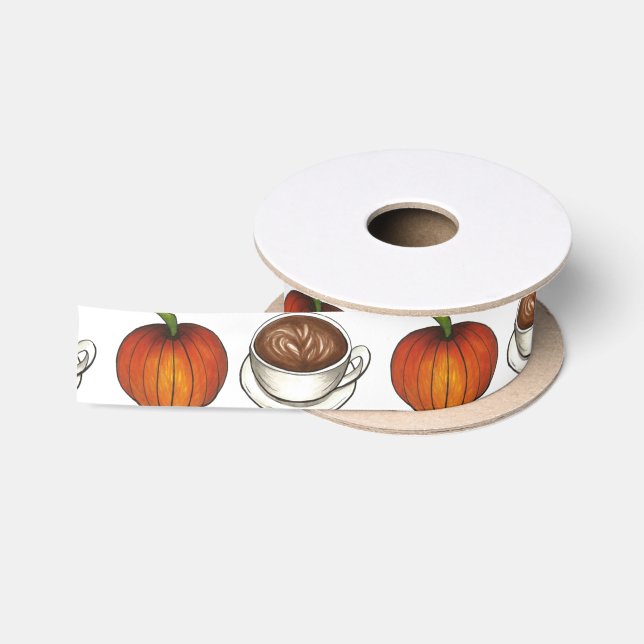 Pumpkin Gewürzkaffee Latumn Herbst Oktober Satinband (Spule)