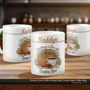 Pumpkin Gewürzkaffee Vintager Individuelle Name Kaffeetasse