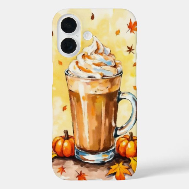 Pumpkin GewürzLatte im Herbst iPhone 16 Hülle (Rückseite)