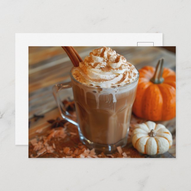 Pumpkin GewürzLatte, Postüberquerung Postkarte (Vorne/Hinten)