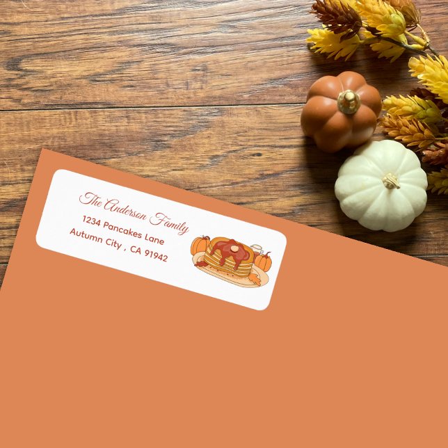 Pumpkin Gewürzpfannkuchen Weiße Rücksendeadressen- (Pumpkin spice pancakes white return address label)