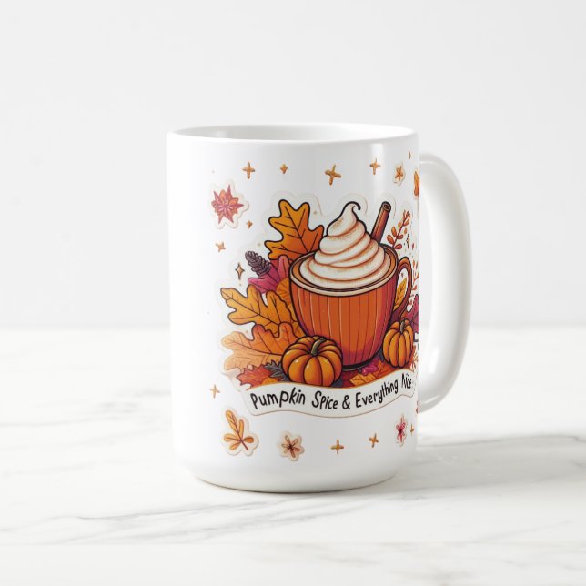 Pumpkin-Gewürzsaison | Gemütliches Herbst-Coffee-T Kaffeetasse (VorderseiteRechts)