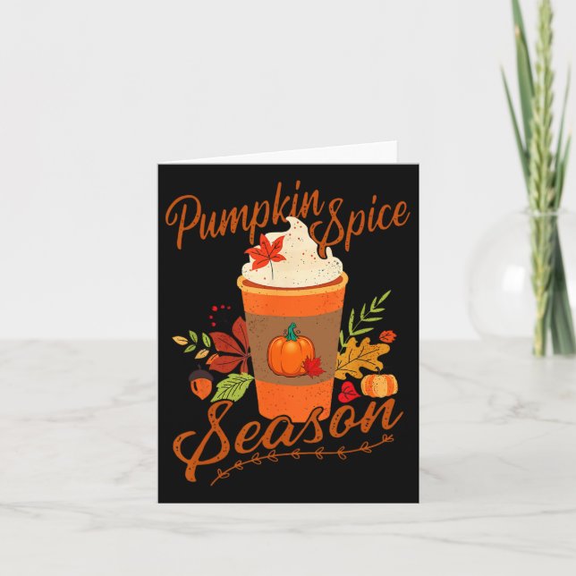 Pumpkin Gewürzsaison Latte Fall Saison Frauen Kind Karte (Vorderseite)