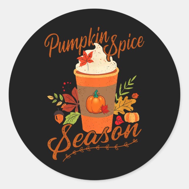 Pumpkin Gewürzsaison Latte Fall Saison Frauen Kind Runder Aufkleber (Vorderseite)