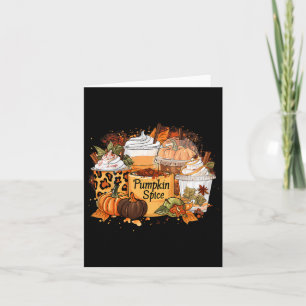 Pumpkin Gewürzsaison Latte Kaffee Lover Fall Danke Karte