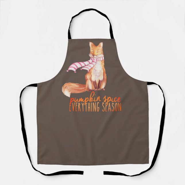 Pumpkin Gewürzsaison sitzender Fuchs Schürze (Vorderseite)