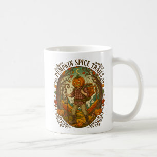 Pumpkin-Gewürzwege Herbst Wanderung Illustration Kaffeetasse