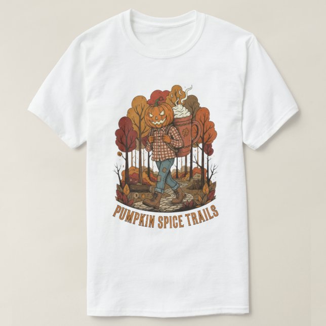 Pumpkin-Gewürzwege Herbstwanderung T-Shirt (Design vorne)