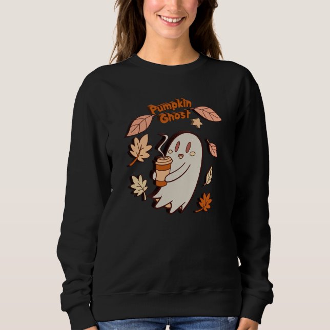 Pumpkin Ghost Autumn Latte Sweatshirt (Vorderseite)