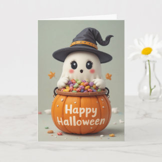 Pumpkin Ghost Halloween Sweet Ghosted Grüße Karte