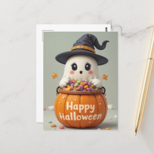 Pumpkin Ghost Halloween Sweet Ghosted Grüße Postkarte