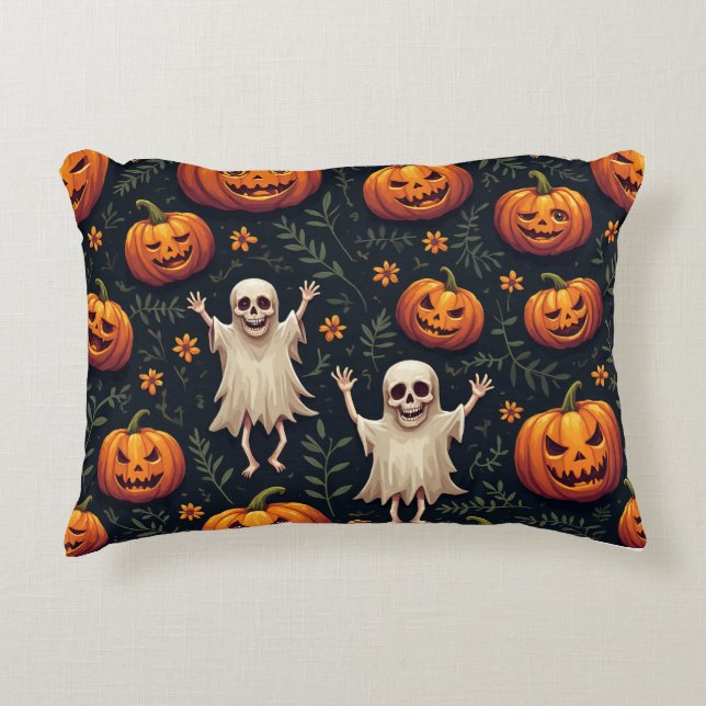 Pumpkin Ghosts für Halloween Dekokissen (Vorderseite)