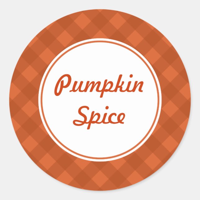 Pumpkin Gingham Sticker (Vorderseite)