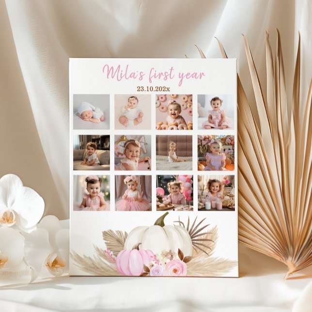 Pumpkin Girl First Year Foto Milestone Poster (Von Creator hochgeladen)