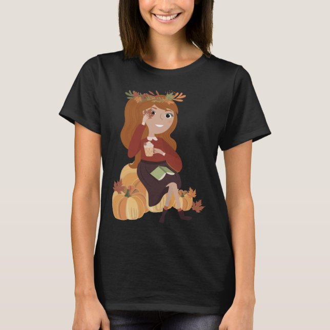 Pumpkin Girl Halloween 31. Oktober T-Shirt (Vorderseite)